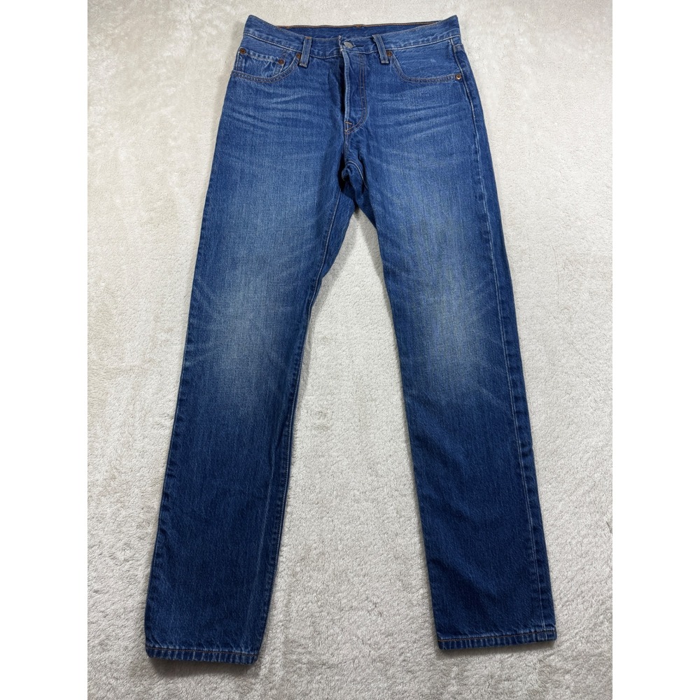 Levi's Womens 501 Straight Leg Button Fly‎ Blue Denim Jeans 27x32 Meas: 29x32